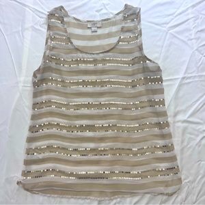 Sparkle Sleeveless Shirt. LOFT Size M
